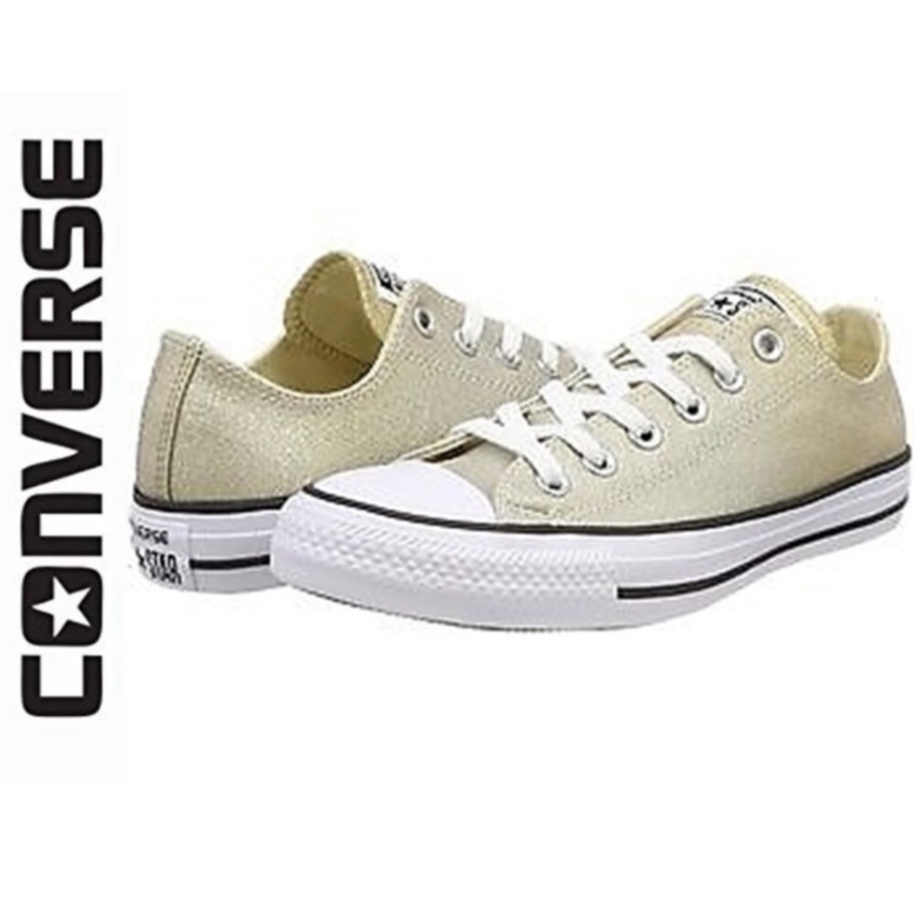 - New Gold metallic converse shoes size 14